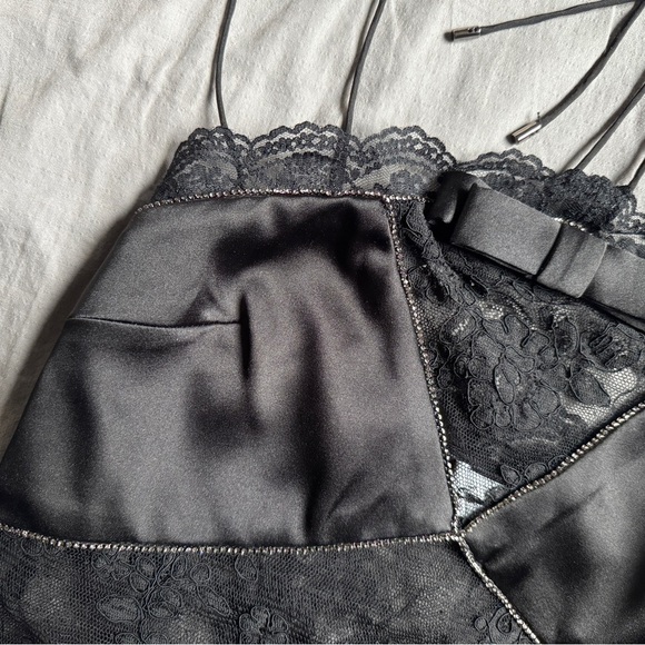 Self-Portrait Black Lace Halterneck Top Size US 2/UK 6 - Picture 5 of 11